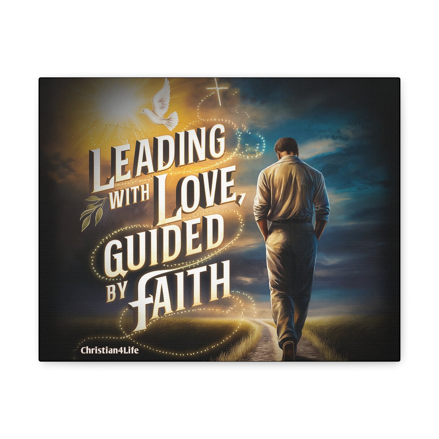 Christian "Leading with Love, Guided by Faith" Wall Art Canvas Canvas Christian4Life