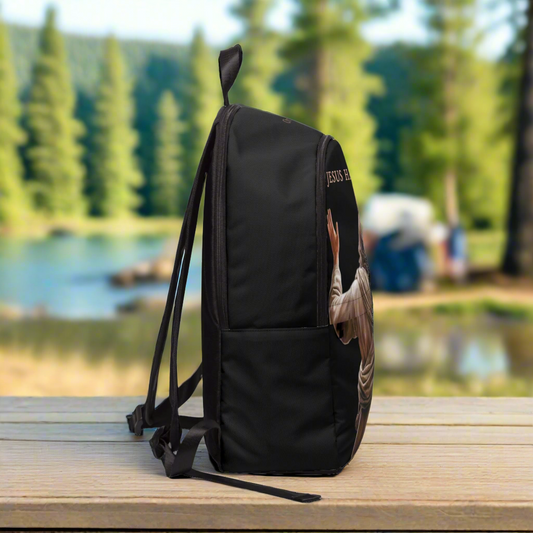 ’Jesus Has My Back’ Graphic design Christian Backpack (black) - One size - Bags