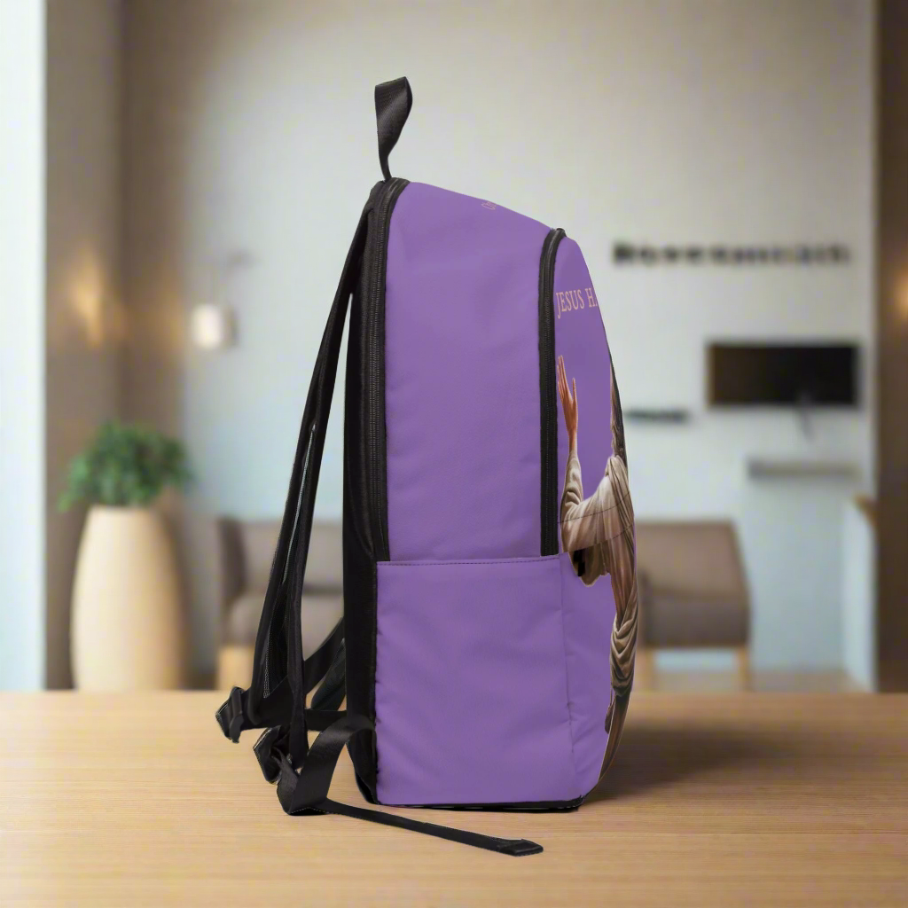 "Jesus Has My Back" Christian Backpack (light purple) Bags Christian4Life