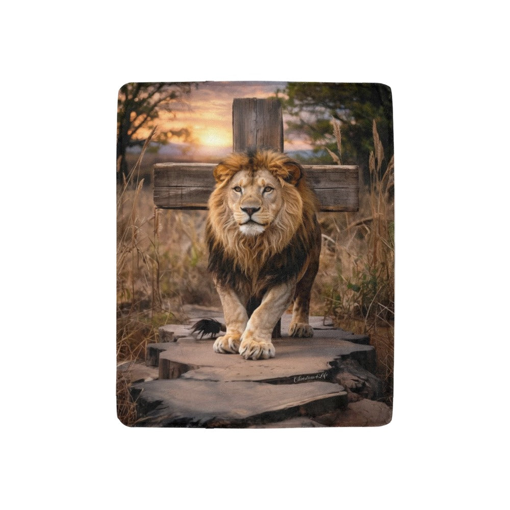 Lion of Judah Rock and Cross - Ultra-Soft Micro Fleece Blanket (multiple sizes)