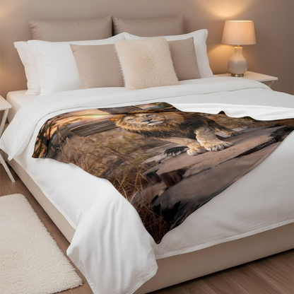 Lion of Judah Rock and Cross - Ultra-Soft Micro Fleece Blanket (multiple sizes)