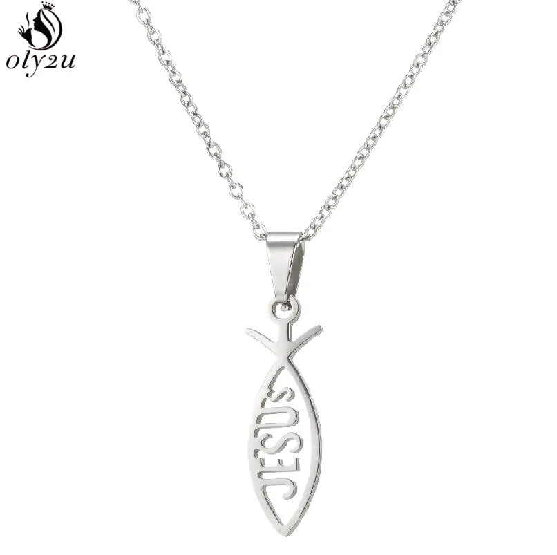 Jesus Fish Symbol Charm Christian Necklace Jewelry Christian4Life