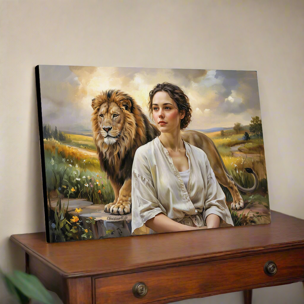 "Behind every Christian woman is the Lion of Judah." - Gallery Wrapped Canvas
