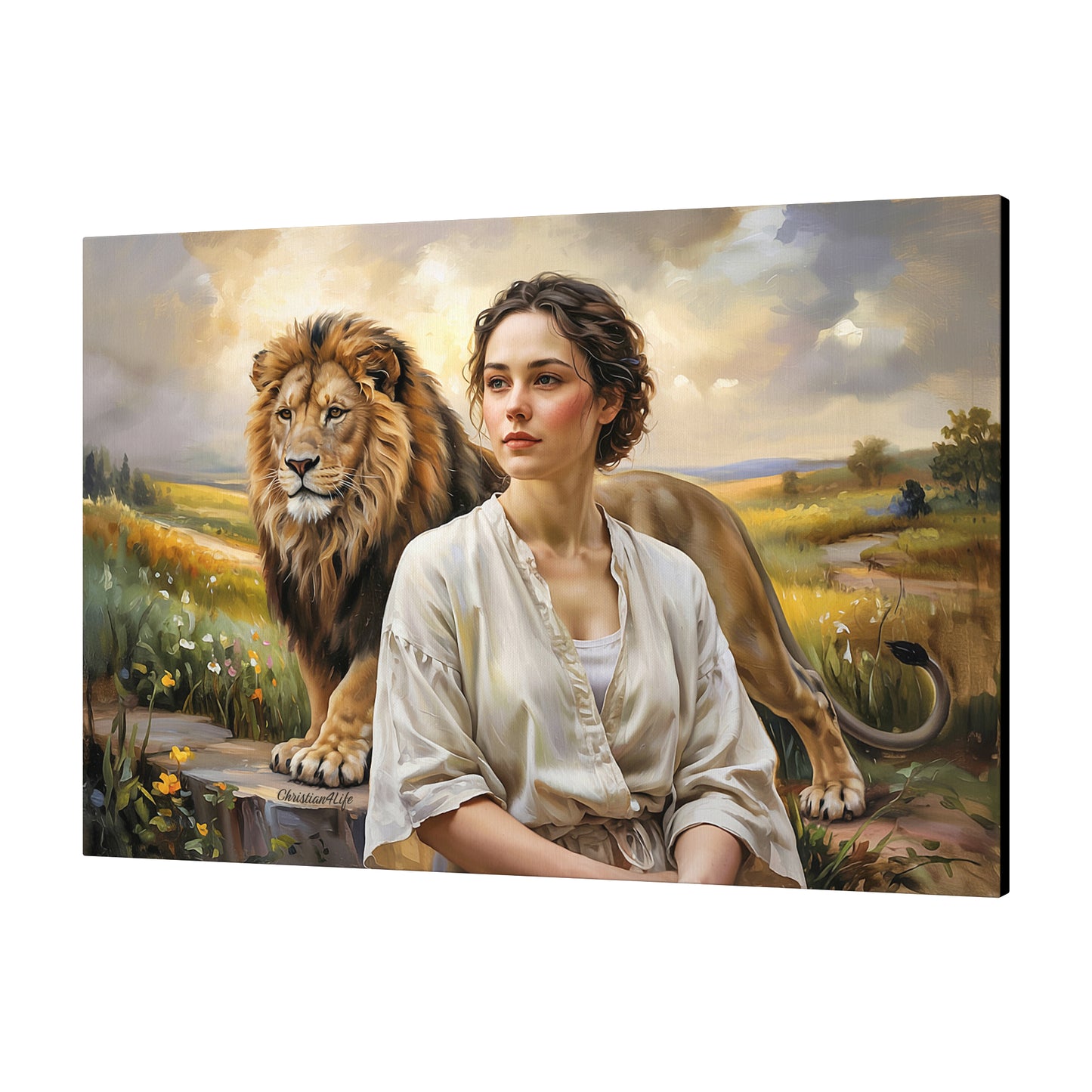 "Behind every Christian woman is the Lion of Judah." - Gallery Wrapped Canvas