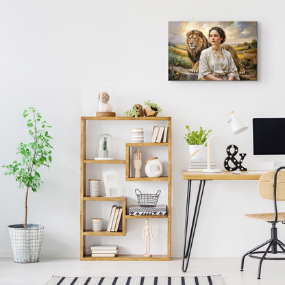 "Behind every Christian woman is the Lion of Judah." - Gallery Wrapped Canvas