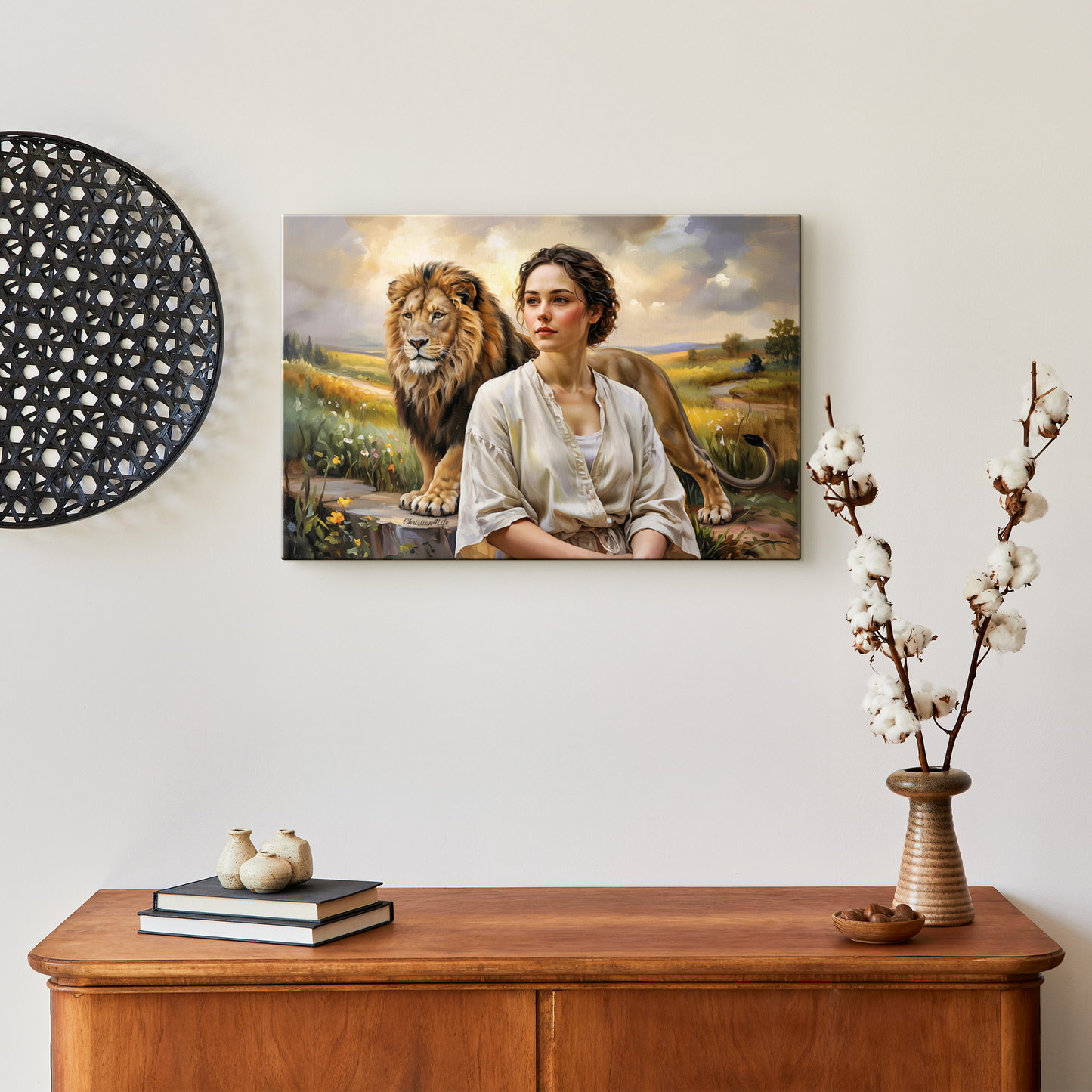 "Behind every Christian woman is the Lion of Judah." - Gallery Wrapped Canvas
