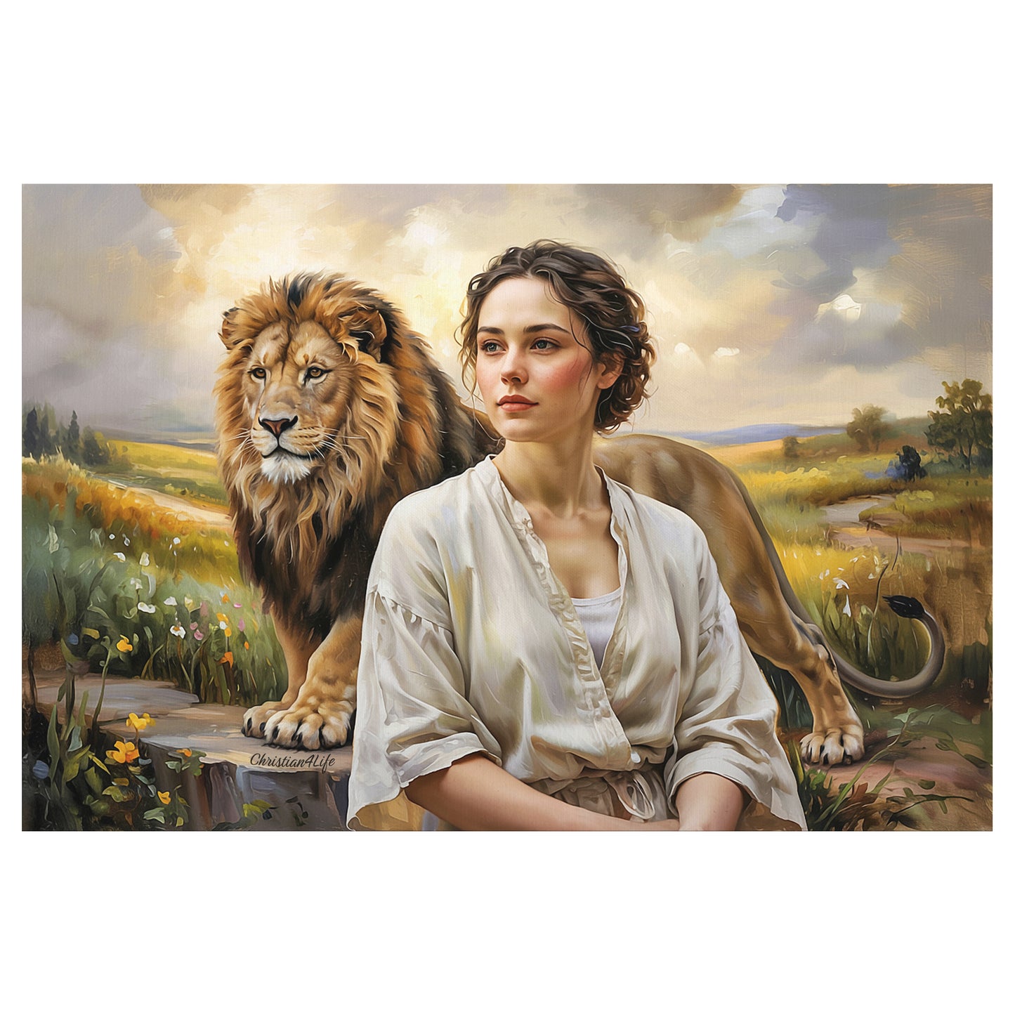 "Behind every Christian woman is the Lion of Judah." - Gallery Wrapped Canvas