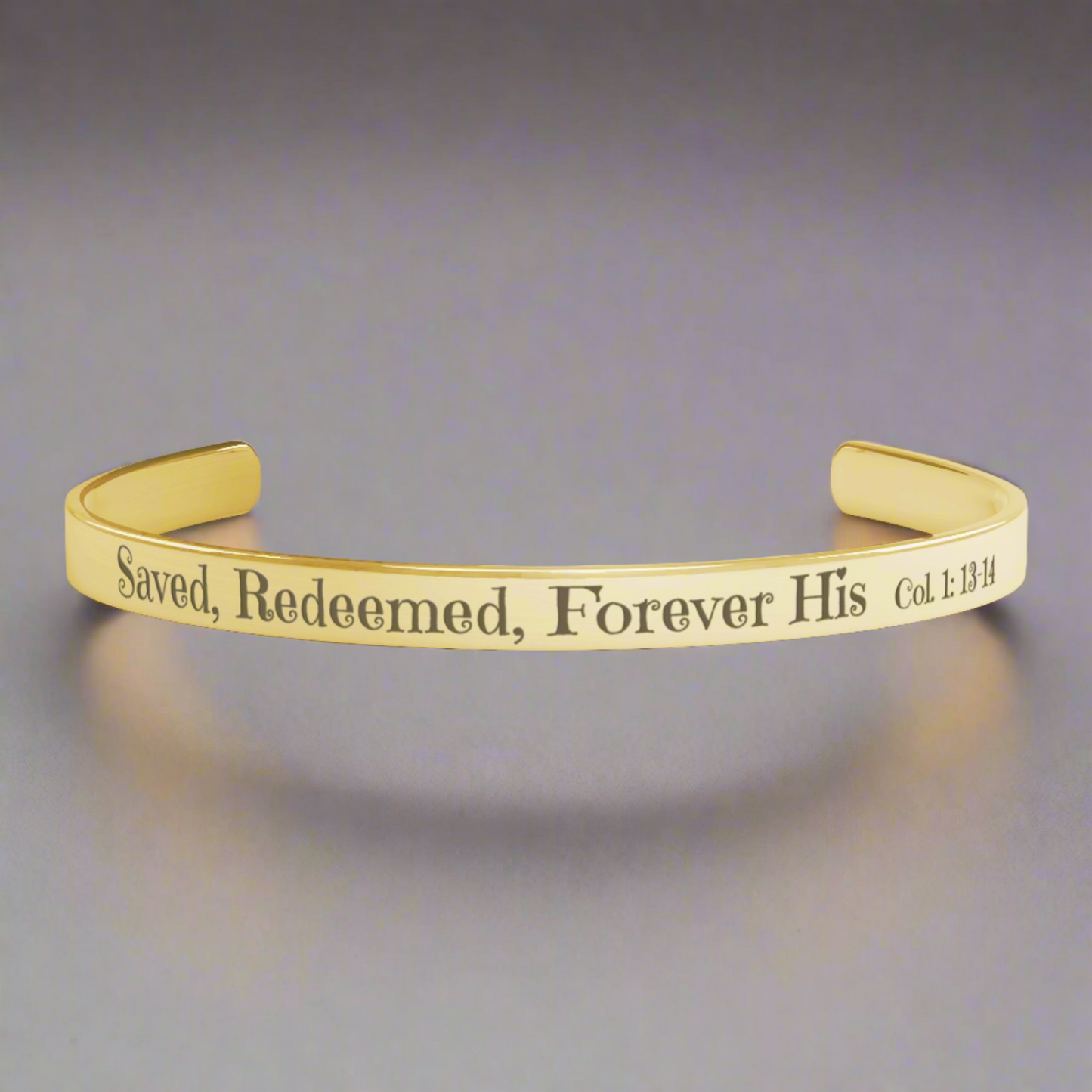 Christian cuff bracelet - "Saved, Redeemed, Forever His" Jewelry Christian4Life