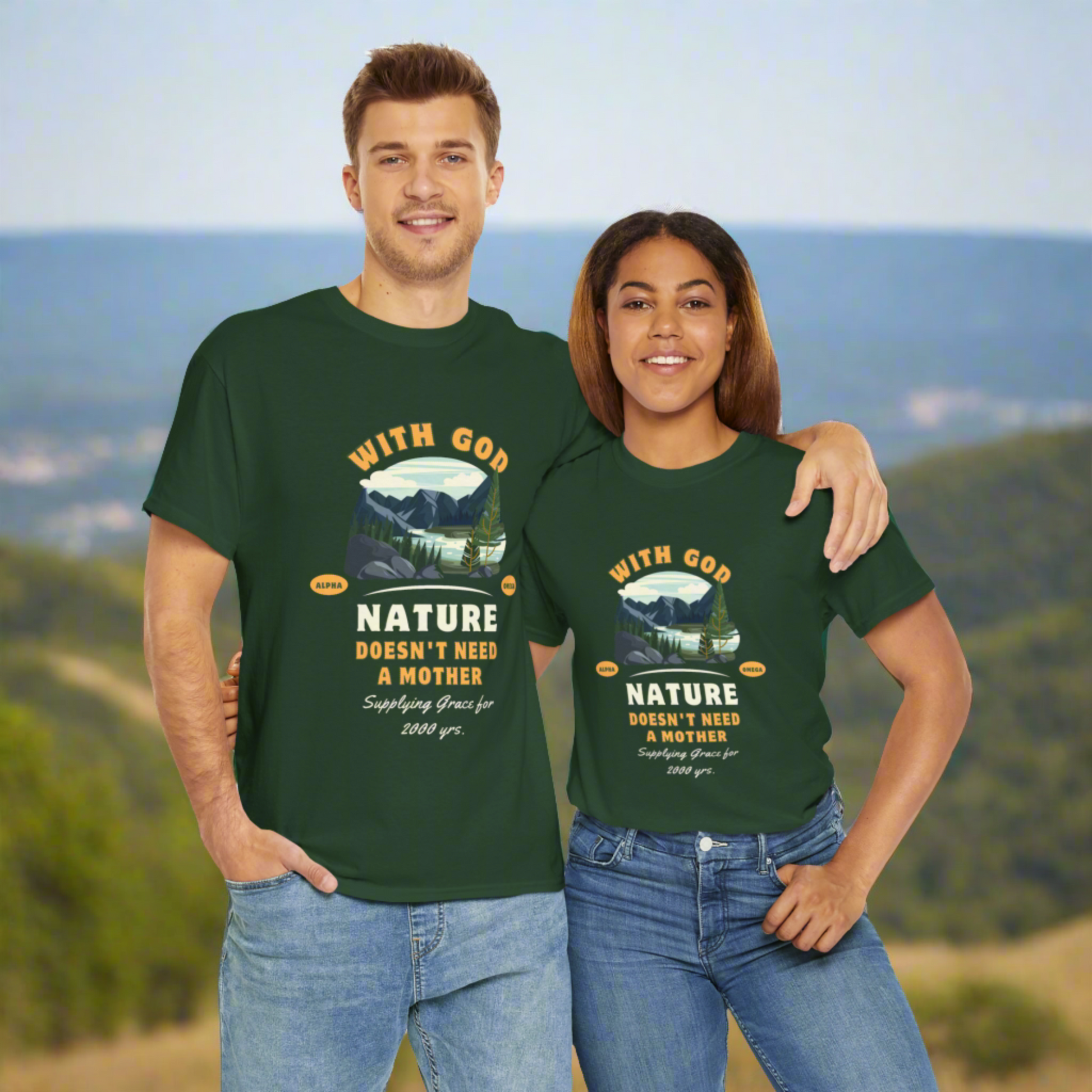 Unisex "With God Nature doesn't need a mother" Heavy Cotton Christian Tee T-Shirt Christian4Life