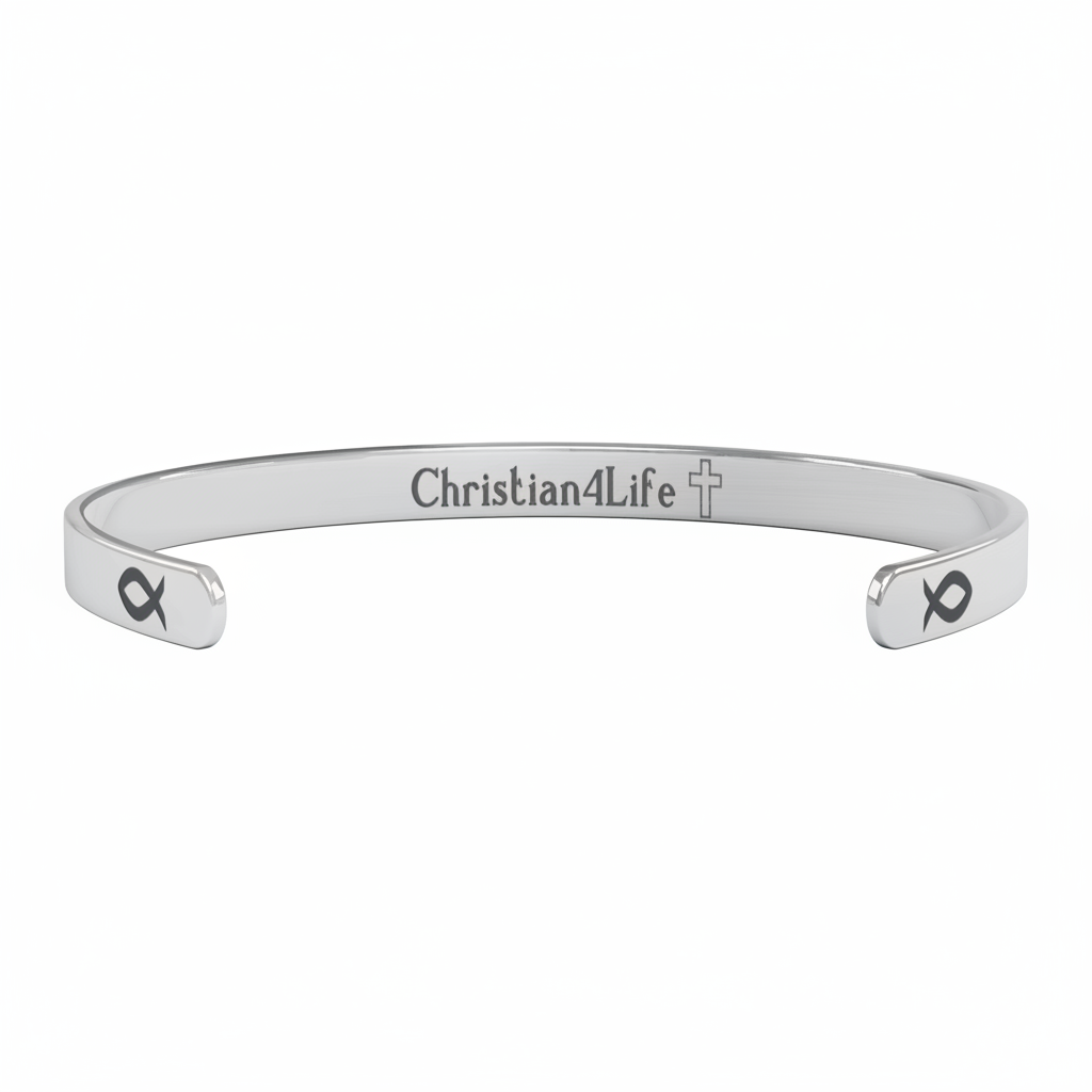His Grace is Enough for me, Christian bracelet - Stainless steel with 18K Gold, Rose Gold, or Silver plating