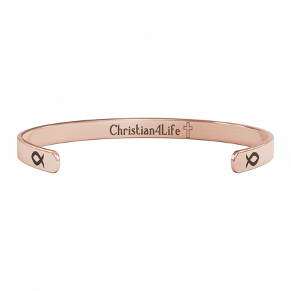 His Grace is Enough for me, Christian bracelet - Stainless steel with 18K Gold, Rose Gold, or Silver plating