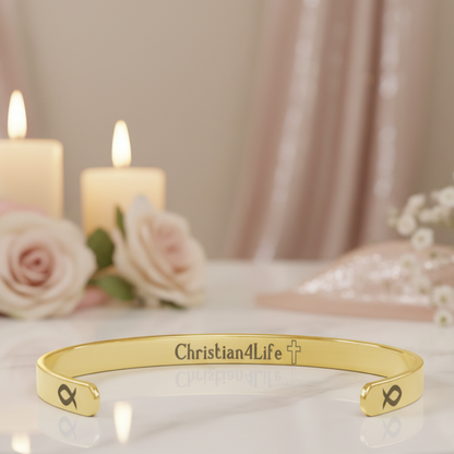 His Grace is Enough for me, Christian bracelet - Stainless steel with 18K Gold, Rose Gold, or Silver plating