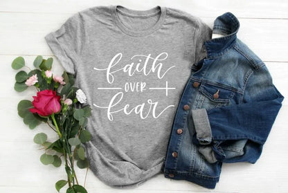 Faith Over Fear Christian T-Shirt T-Shirt Christian4Life