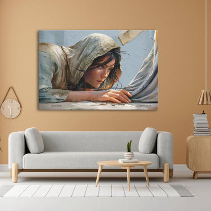 Woman Reaching to Touch the Hem of Jesus' Garment - Extra Large Christian Gallery Wrapped Canvas Art Print