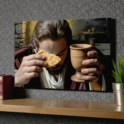 The Last Supper: Jesus Shares Bread and Wine - A Masterful Christian Canvas Print