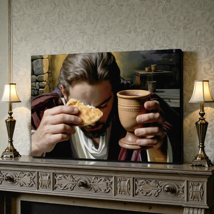The Last Supper: Jesus Shares Bread and Wine - A Masterful Christian Canvas Print
