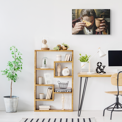 The Last Supper: Jesus Shares Bread and Wine - A Masterful Christian Canvas Print