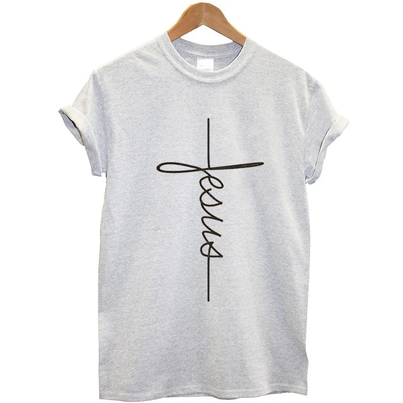 Christian Cross Print Tops Female T Shirt T-Shirt Christian4Life