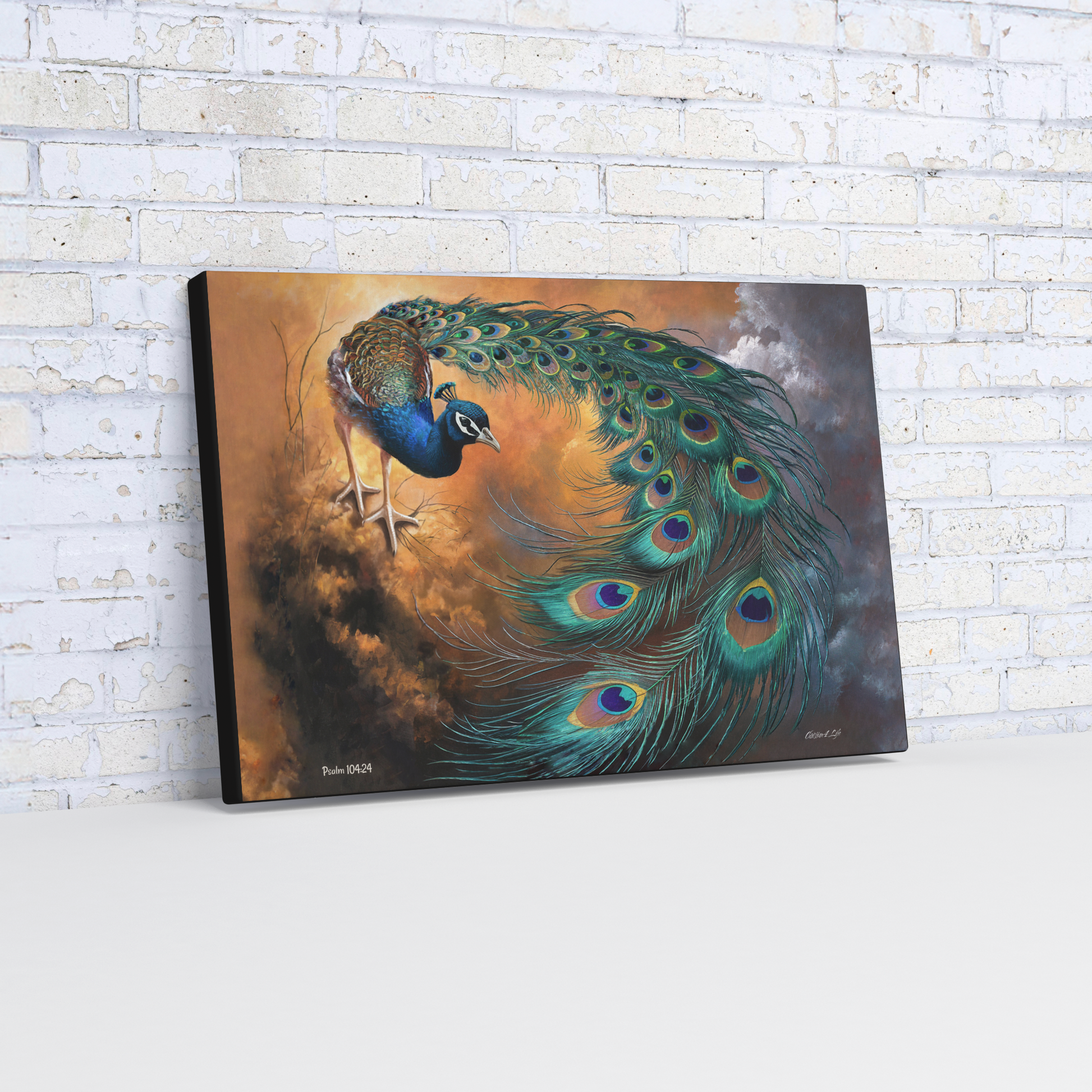 Peacock_canvas_art_print_-_a_vibrant_and_H_Wall_Mockup.png