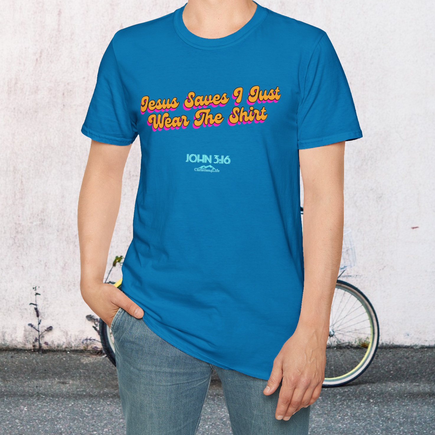 "Jesus Saves, I just Wear the Shirt" Unisex Cotton Softstyle T-Shirt T-Shirt Christian4Life