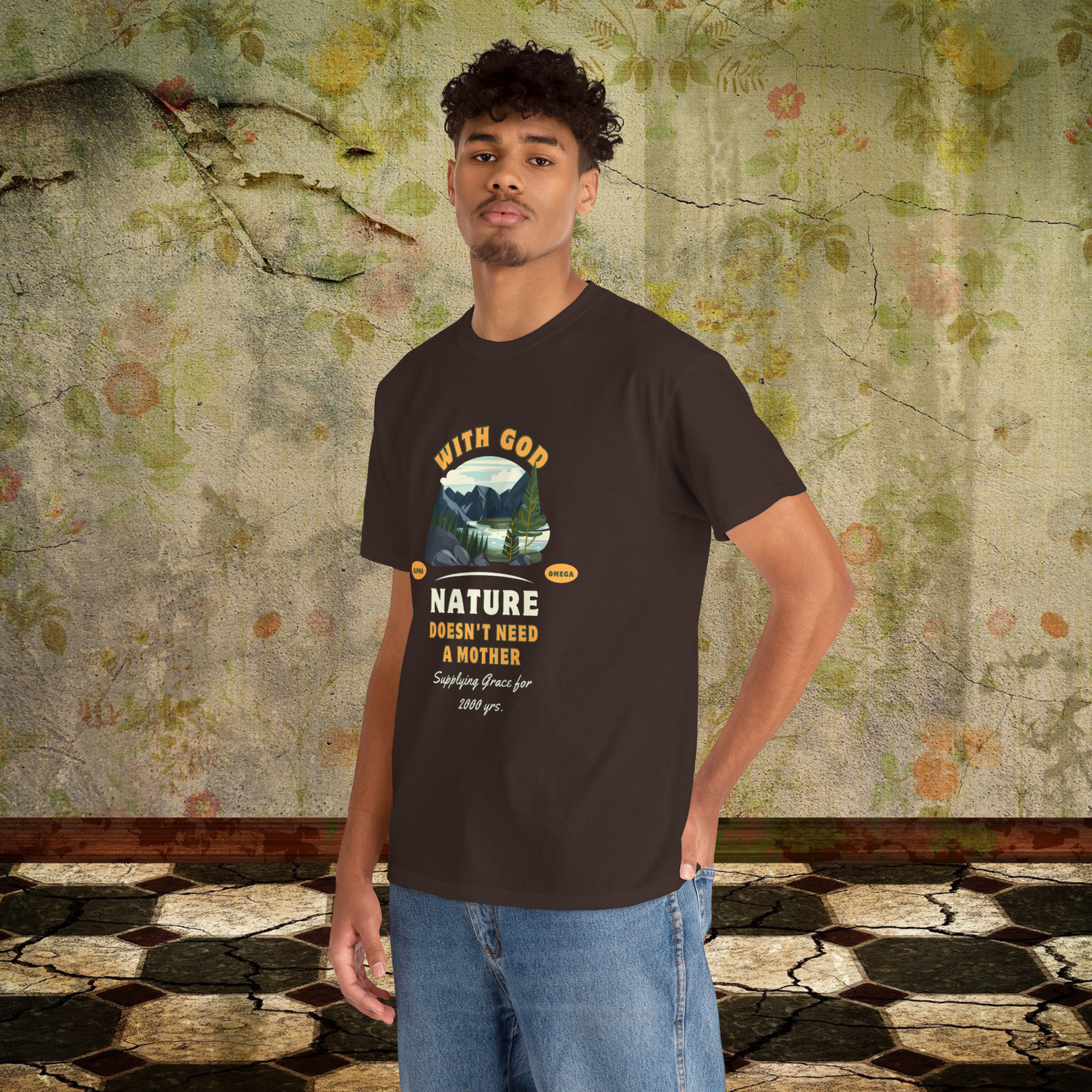 Unisex "With God Nature doesn't need a mother" Heavy Cotton Christian Tee T-Shirt Christian4Life