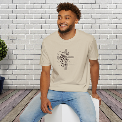 Unisex "Faith, Hope, Love" Christian Cotton Softstyle T-Shirt T-Shirt Christian4Life