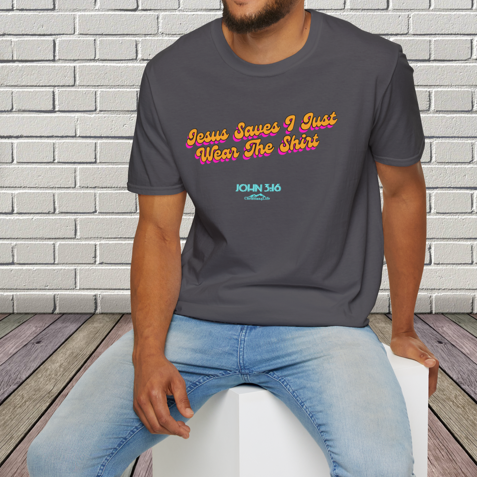 "Jesus Saves, I just Wear the Shirt" Unisex Cotton Softstyle T-Shirt T-Shirt Christian4Life