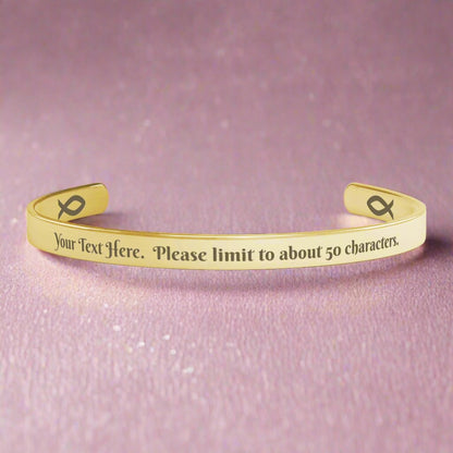 Personalized Christian Cuff Bracelet.   Add your own inspirational message or quote!