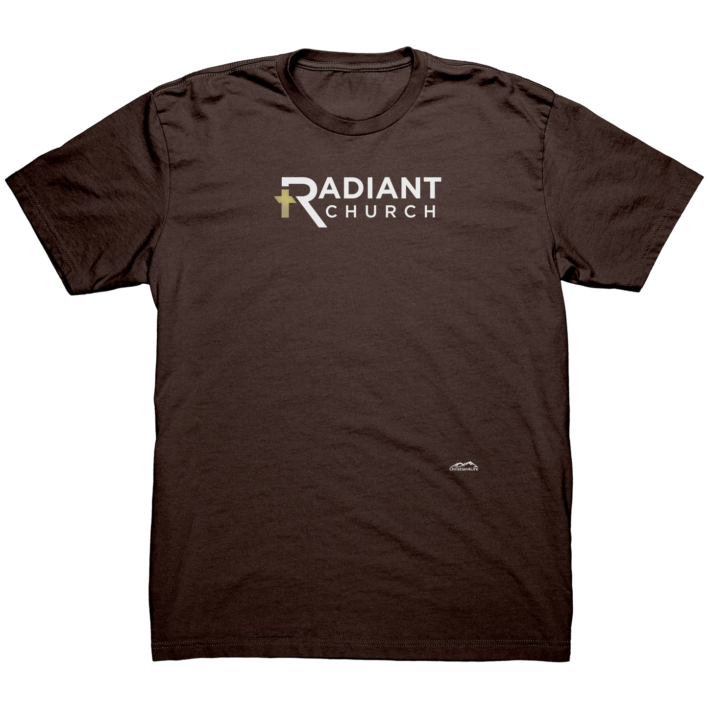 Radian_Church_NL_3600_T-shirt_gold_cros_Dark_Chocolate_Mockup.png_15721704