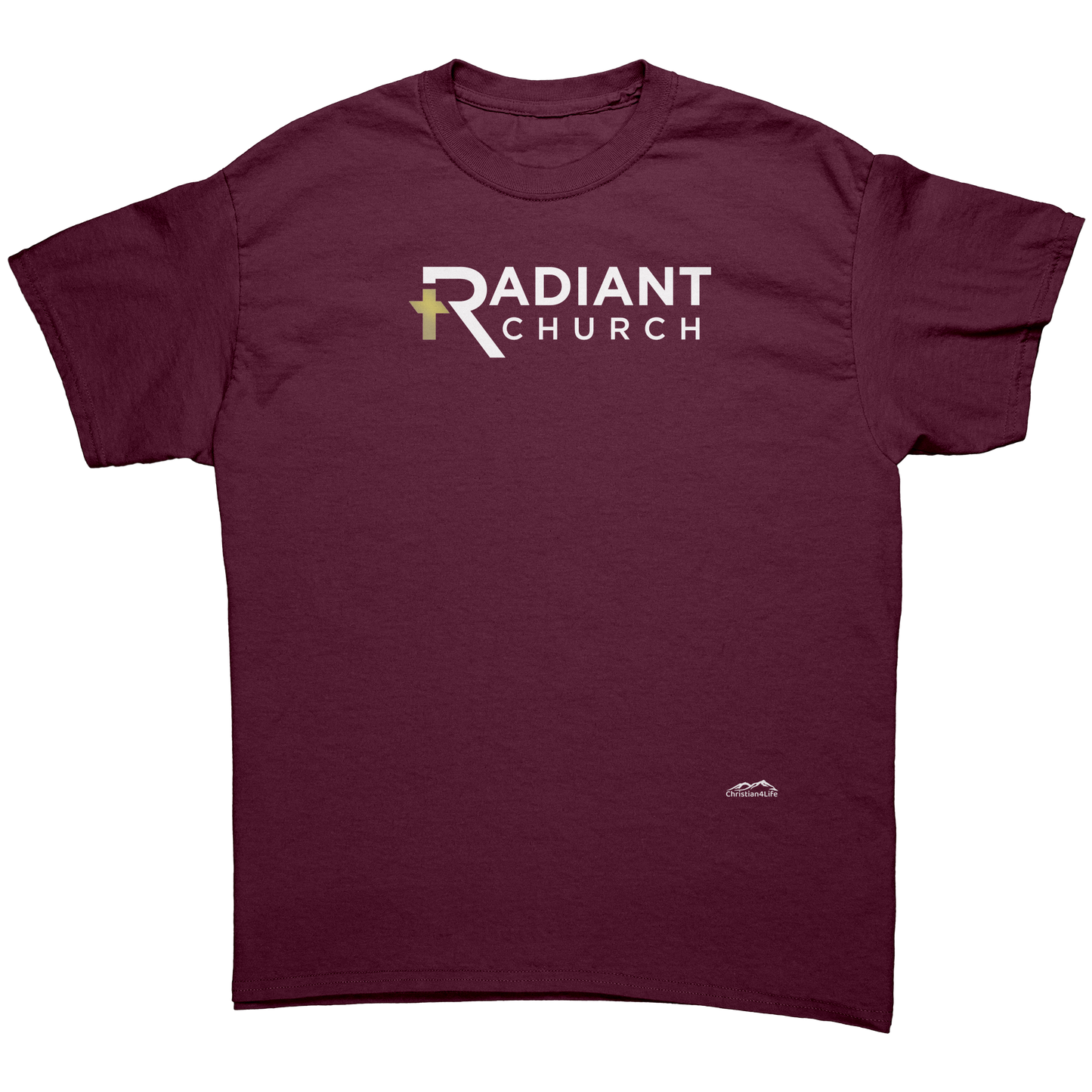 Radiant_Church_T-shirt_-_Gildan_5000_Un_Maroon_Front_Mockup.png_15721192