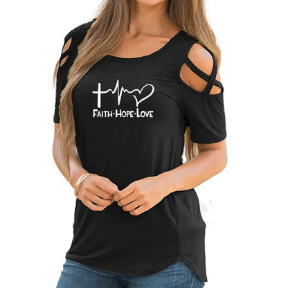 Unique Faith Hope Love Tops with a Stylish Twist T-Shirt Christian4Life