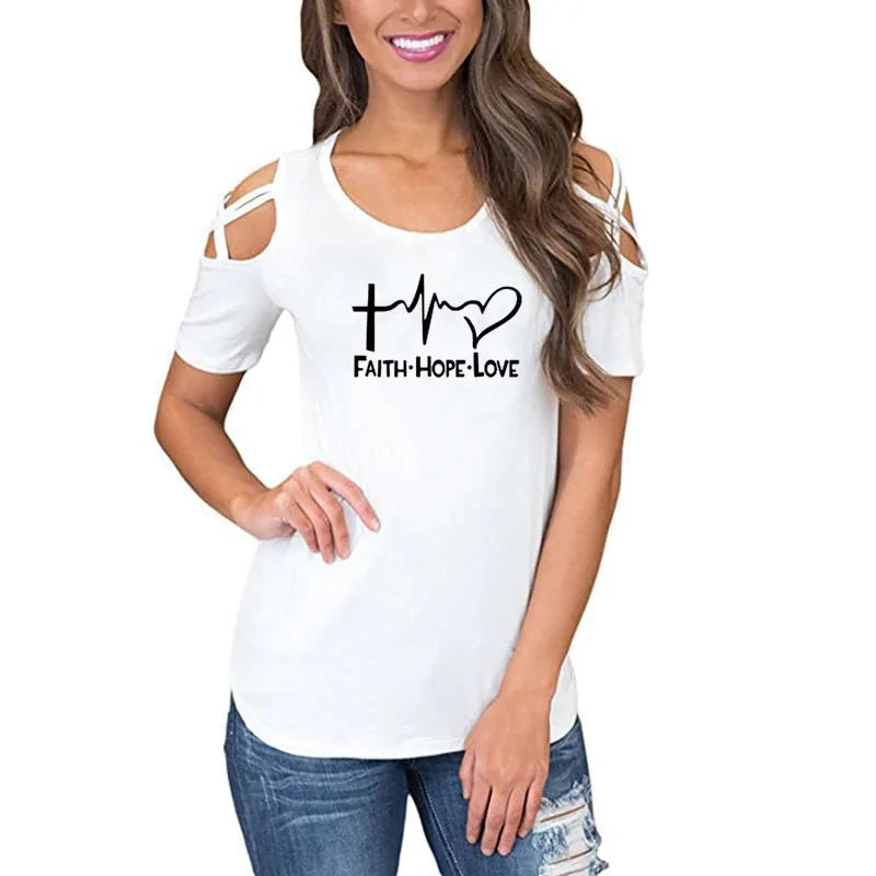 Unique Faith Hope Love Tops with a Stylish Twist T-Shirt Christian4Life