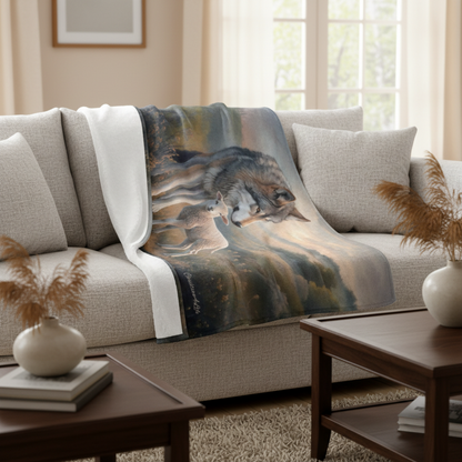 Wolf and Lamb-Isaiah 11:6 -Ultra-Soft Micro Fleece Blanket (multiple sizes)