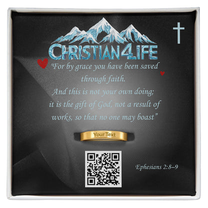 REDEEMED BY GRACE - Engraved Women's Ring