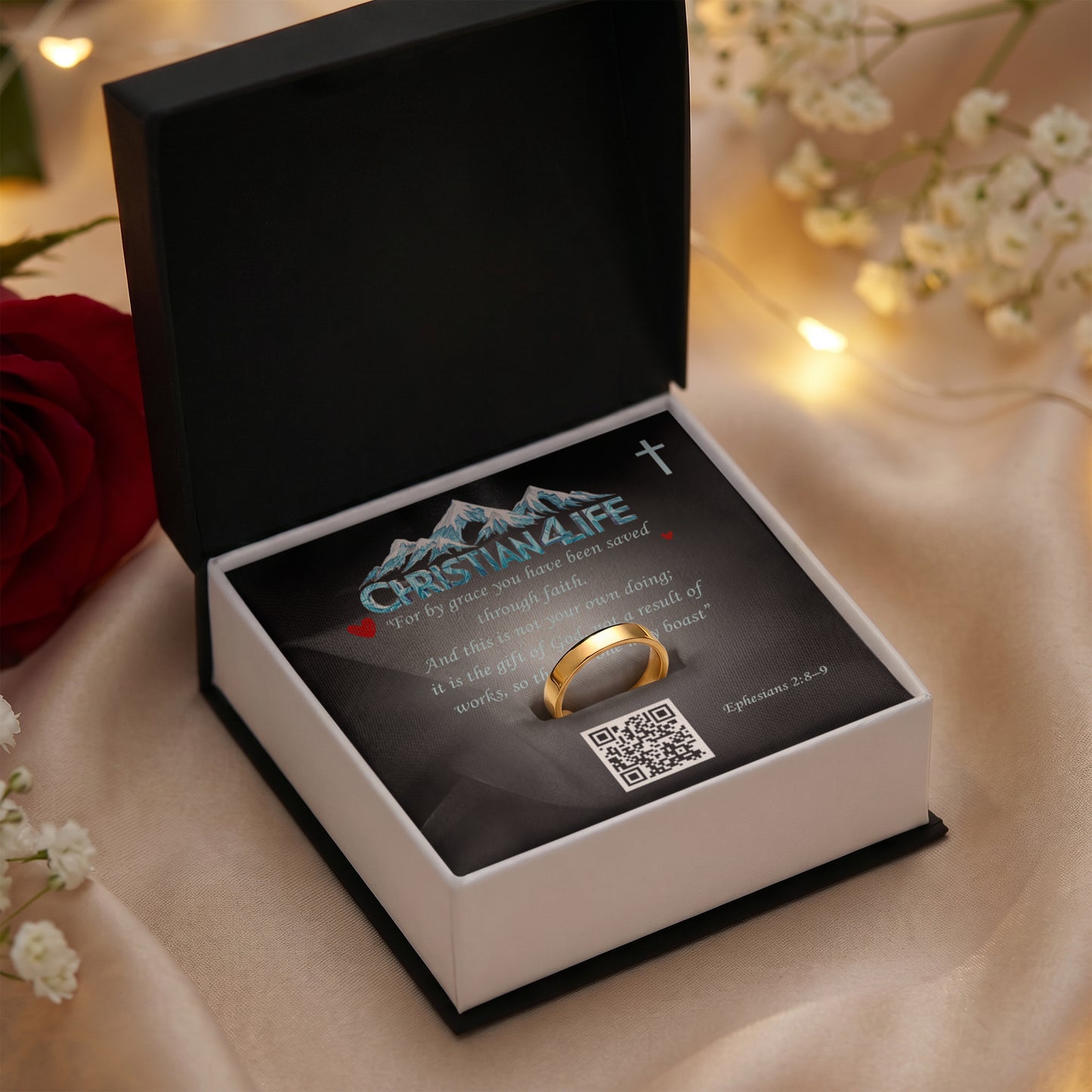 REDEEMED BY GRACE - Engraved Women's Ring