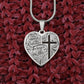 "Saved, Redeemed, Forever His" - personalized heart necklace