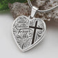 "Saved, Redeemed, Forever His" - personalized heart necklace