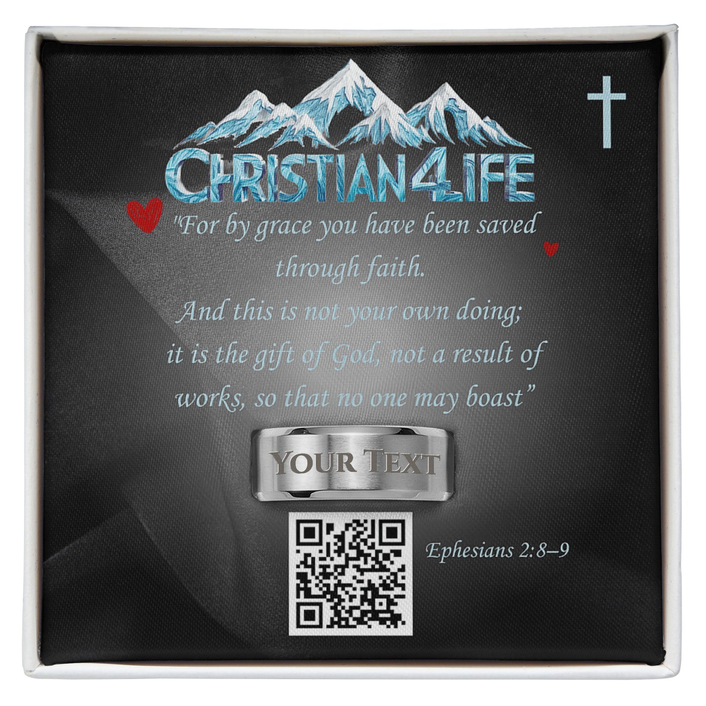 REDEEMED BY GRACE - Christian Men's Ring