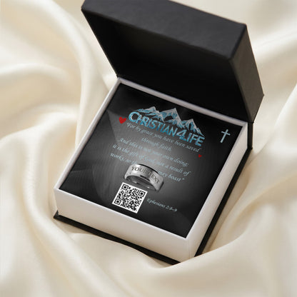 REDEEMED BY GRACE - Christian Men's Ring