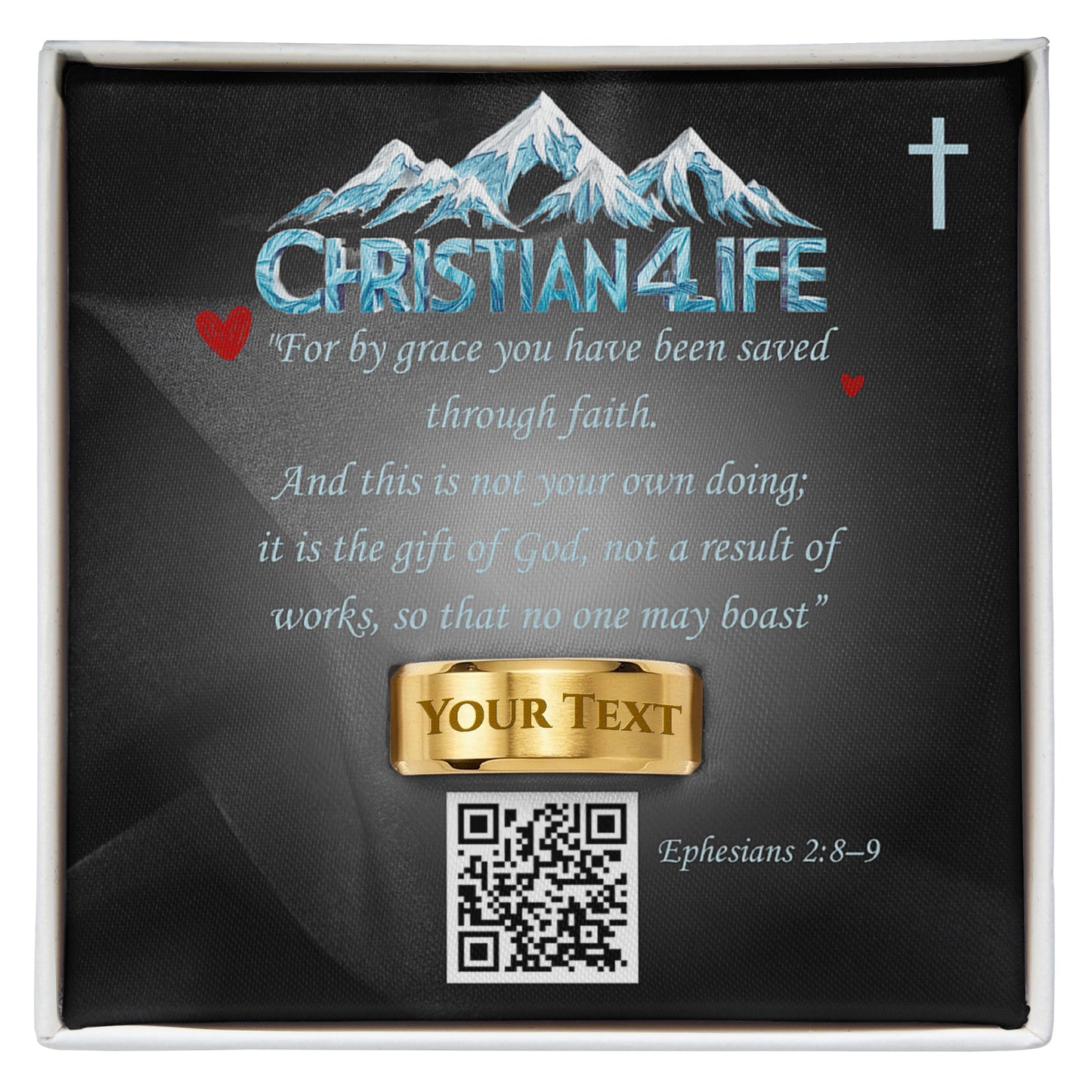 REDEEMED BY GRACE - Christian Men's Ring