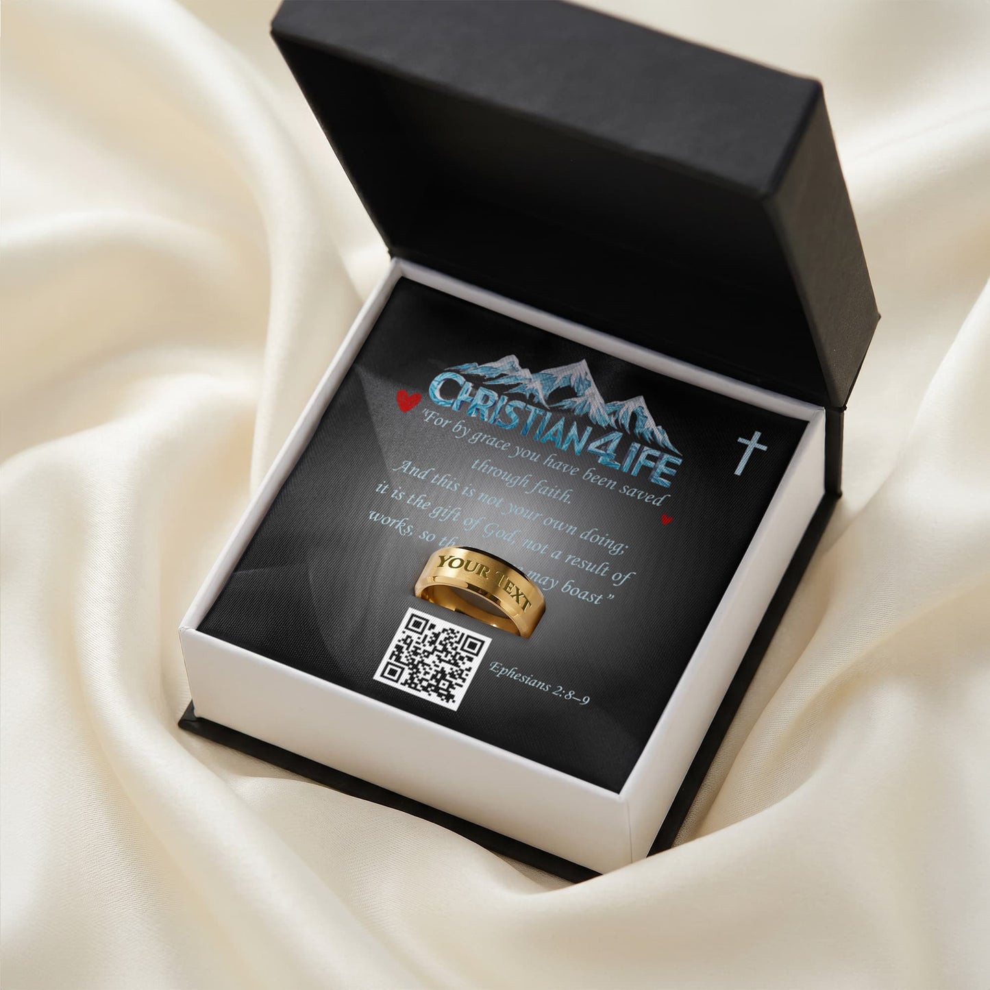 REDEEMED BY GRACE - Christian Men's Ring