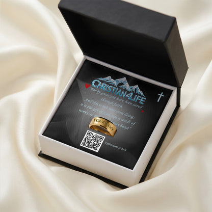 REDEEMED BY GRACE - Christian Men's Ring