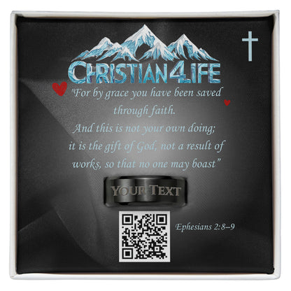 REDEEMED BY GRACE - Christian Men's Ring