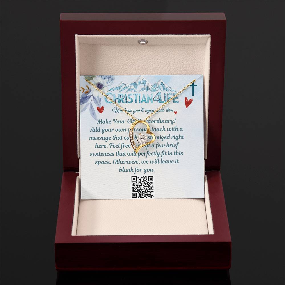 Forever Love Heart Necklace with Personalized Message Card