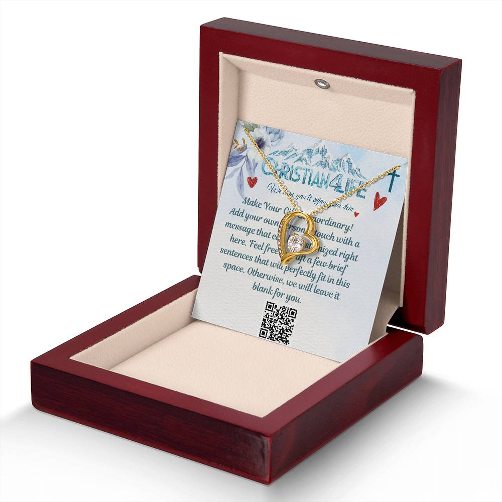 Forever Love Heart Necklace with Personalized Message Card