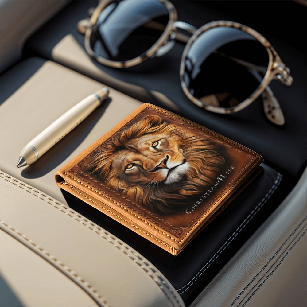 Lion and Cross Christian4Life Graphic Leather Wallet