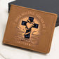 "Saved, Redeemed, Forever His" Christian Leather Wallet