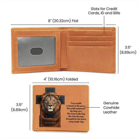 The Endurance Bifold, Lion's Legacy Christian Leather Wallet