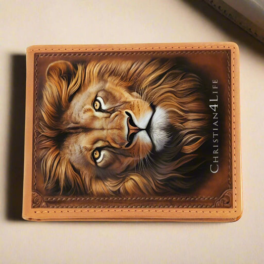 Lion and Cross Christian4Life Graphic Leather Wallet