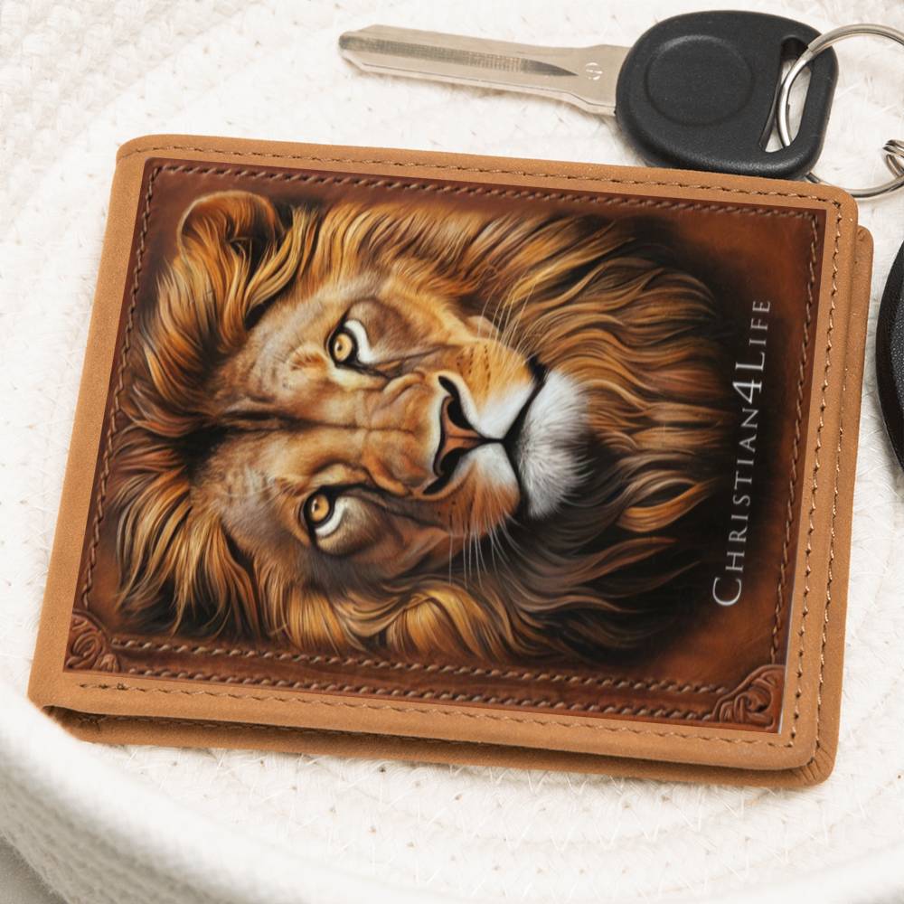 Lion and Cross Christian4Life Graphic Leather Wallet